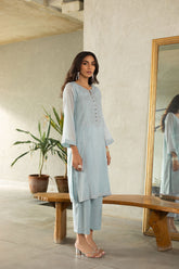 DA-2222 LIGHT-GREY EMBROIDERED KURTA